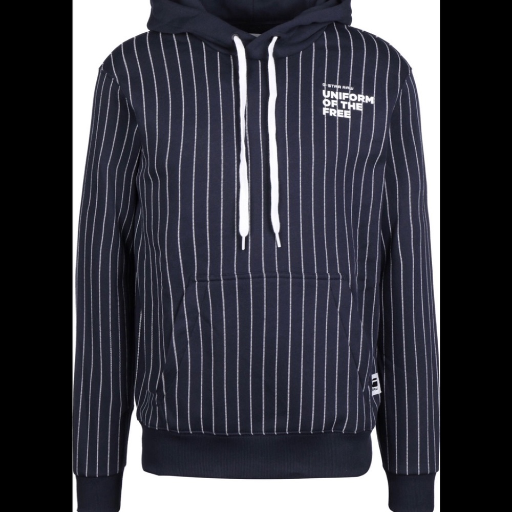 100%AUTHENTIC G-STAR RAW HOODIE PINSTRIPE NAVY XXL